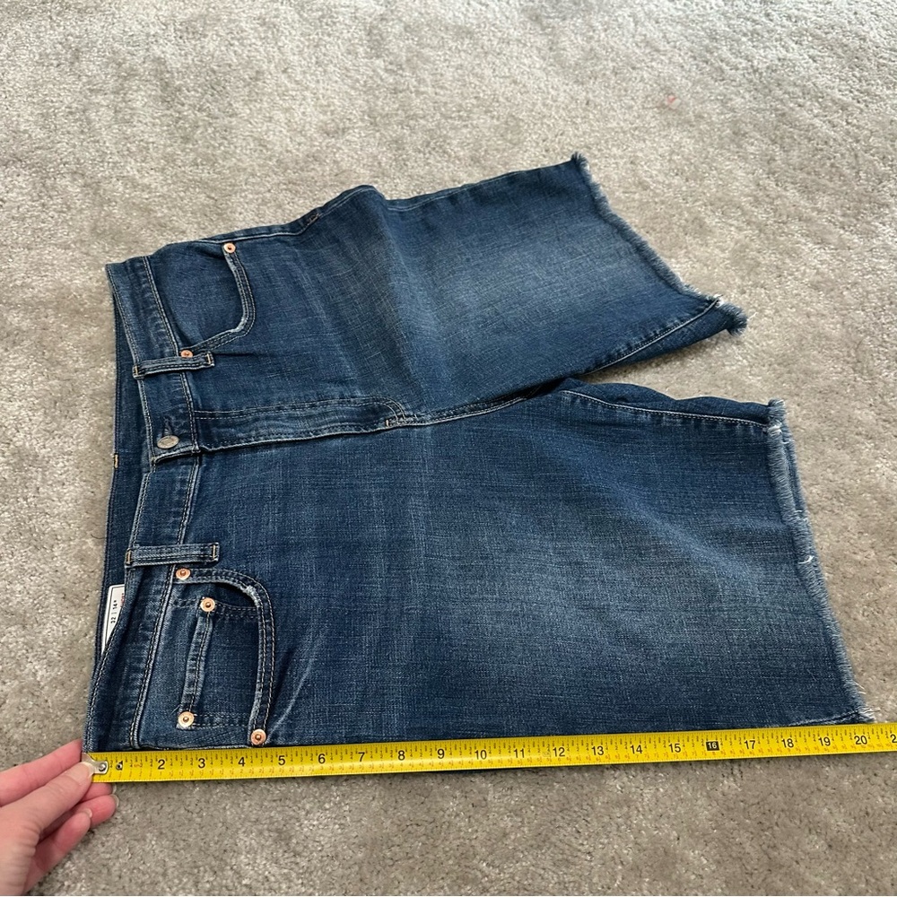 GAP High Rise Cutoff Denim Bermuda Shorts - Indigo High Waist Women's Size 14 - Picture 6 of 7